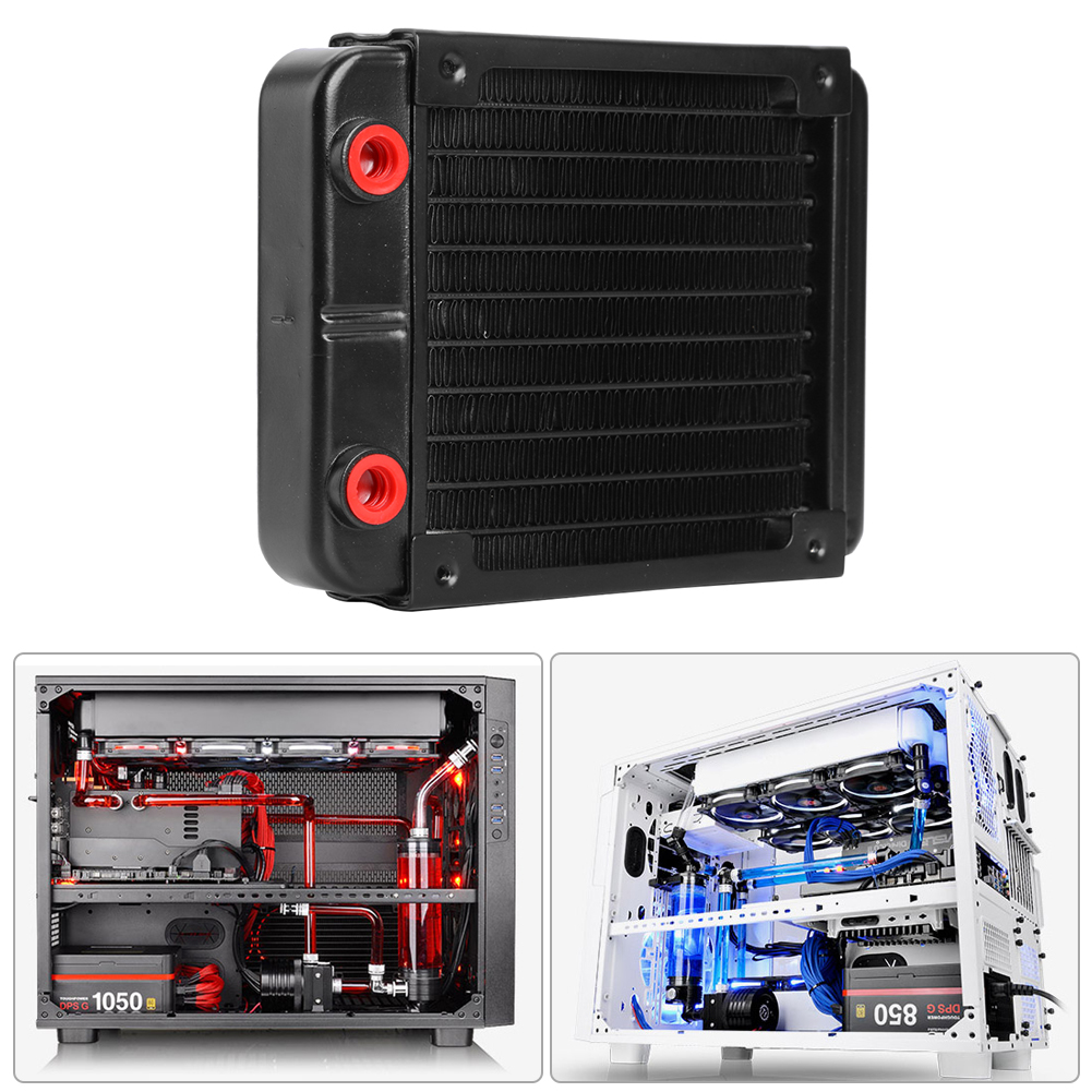 Aio Liquid Cooler - 120 ミリメートル水冷ラジエーター G1/4 スレッドアルミ熱交換器ラジエーター 10 パイプコンピュータ