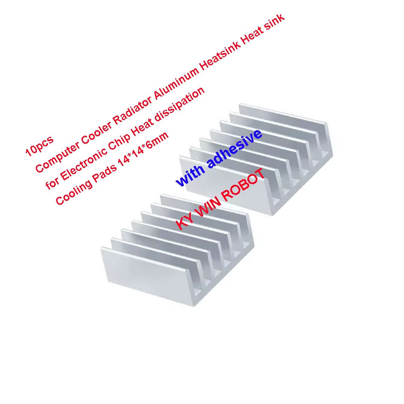 10個入りミニ粘着アルミ製ラジエーター ヒートシンク 14x - Heatsink のレビューと価格